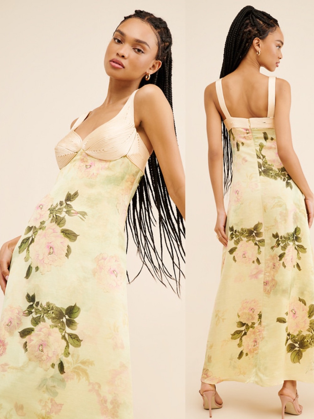 Geisha Designs Floral Maxi Slip Dress Large